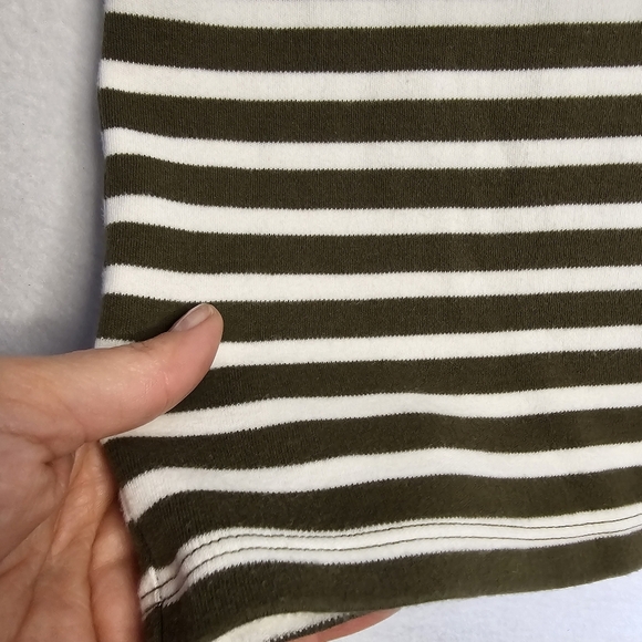 Talbots olive green and White Striped Dress size L petite - Picture 3 of 11